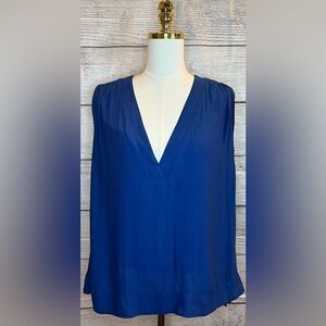 Free People Royal Blue Sleeveless Blouse | Size L